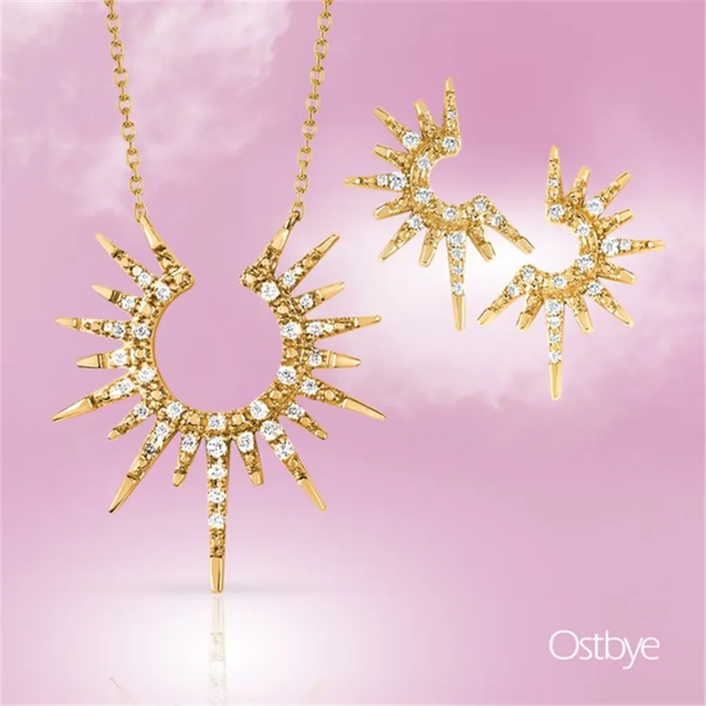 14K Yellow Gold 0.06ctw Sunshine Diamond Stud Earrings
