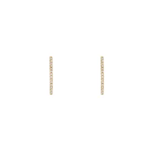 14mm Diamond Staple Stud Earrings