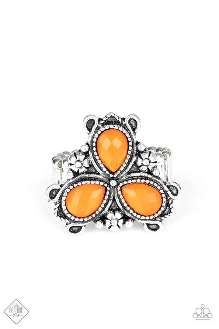 Ambrosial Gardens Orange Paparazzi Ring
