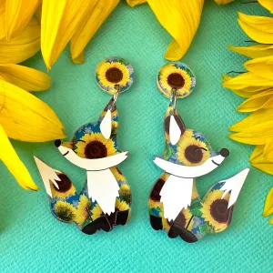 Amelia the sunflower fox 🌻 - earrings - Set of 2