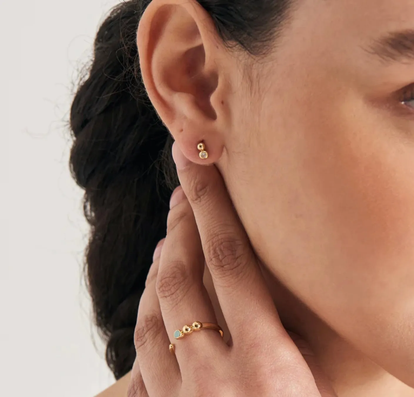 Ania Haie Gold Orb Sparkle Stud Earrings