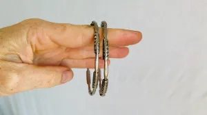 Antique Silver Berber Bangles. Pair. Set. Sterling. 0308