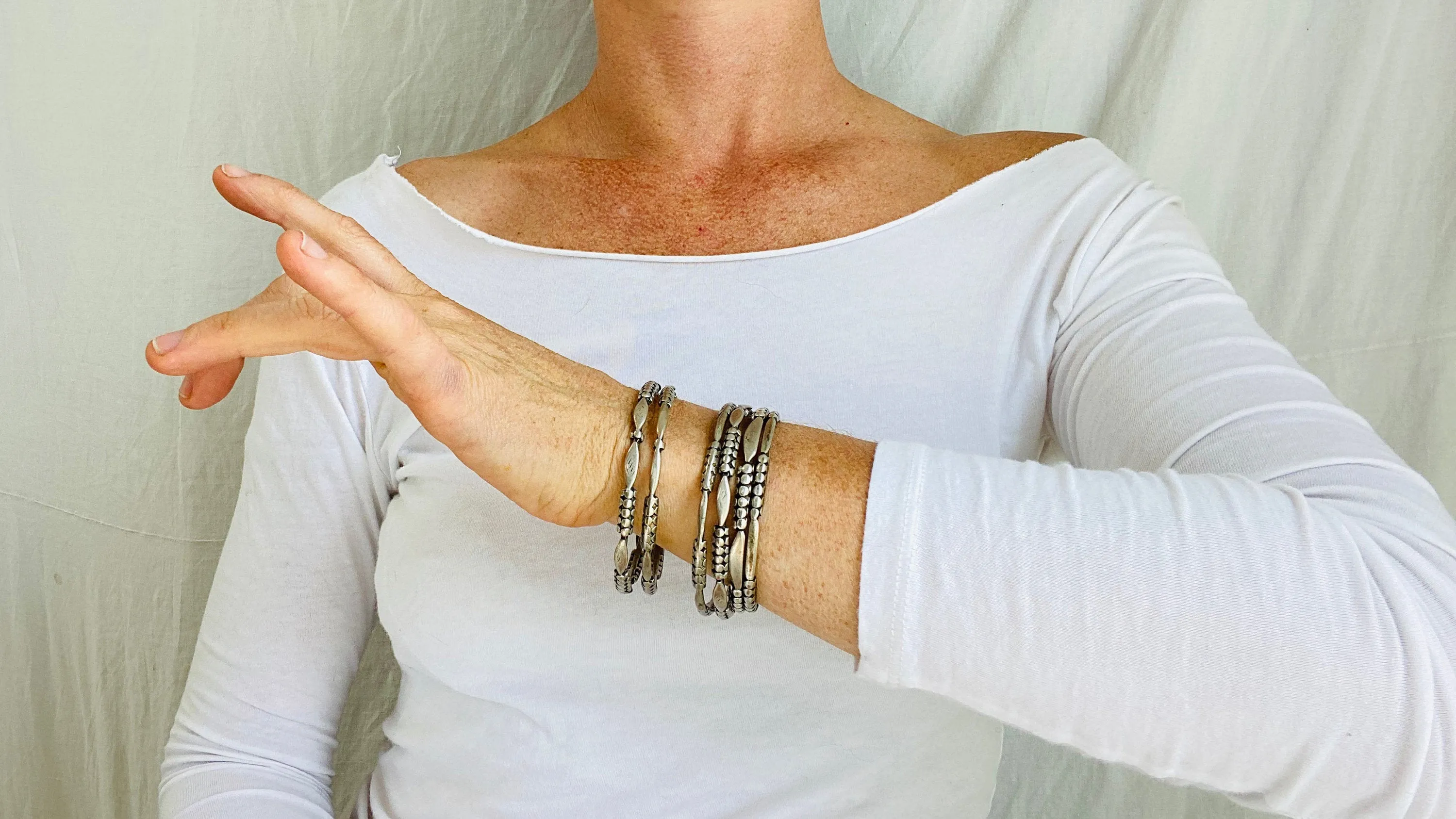 Antique Silver Berber Bangles. Set. Sterling