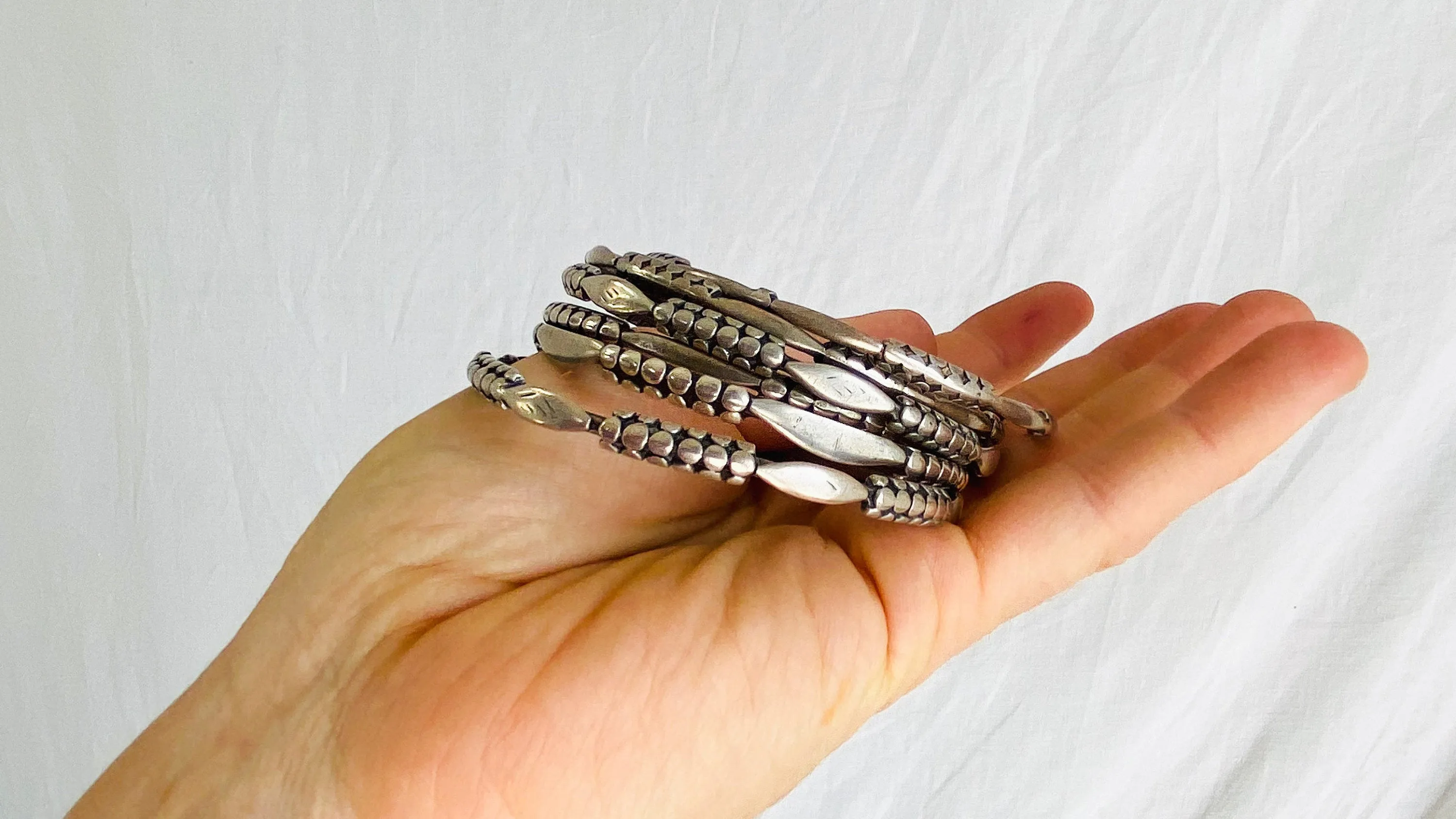 Antique Silver Berber Bangles. Set. Sterling