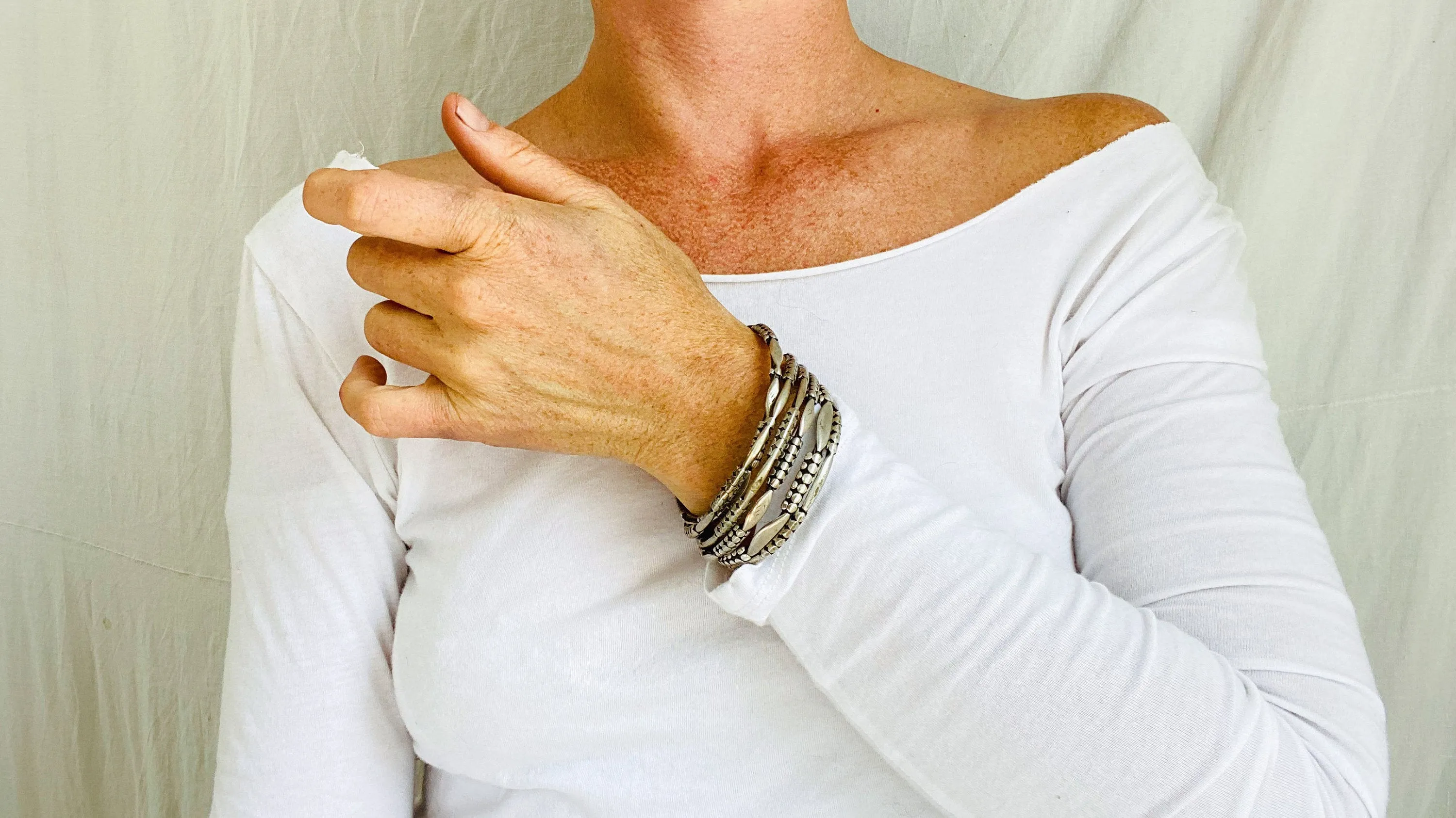 Antique Silver Berber Bangles. Set. Sterling