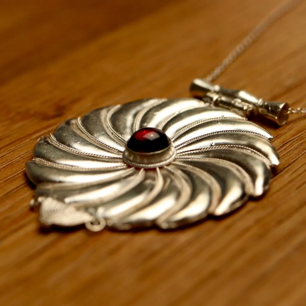 Asante-Sunburst Silver Necklace
