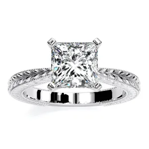 Azalea - GIA Natural Princess Diamond Engagement Ring