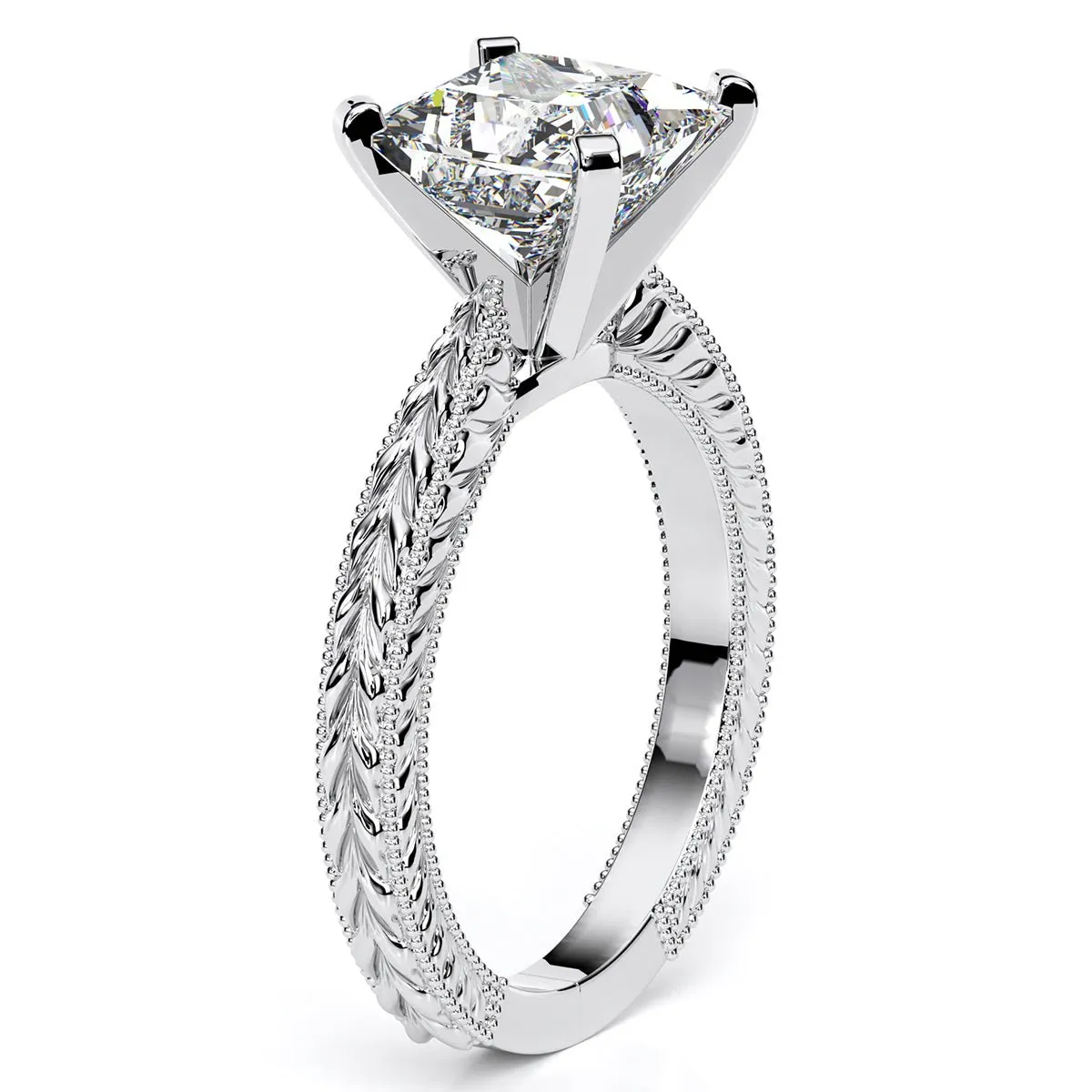 Azalea - GIA Natural Princess Diamond Engagement Ring