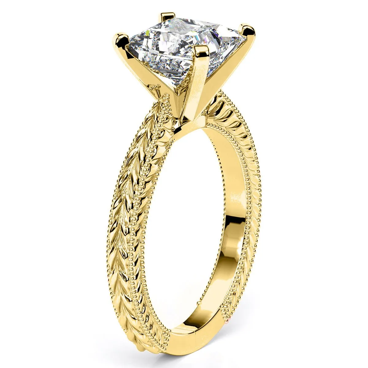 Azalea - GIA Natural Princess Diamond Engagement Ring