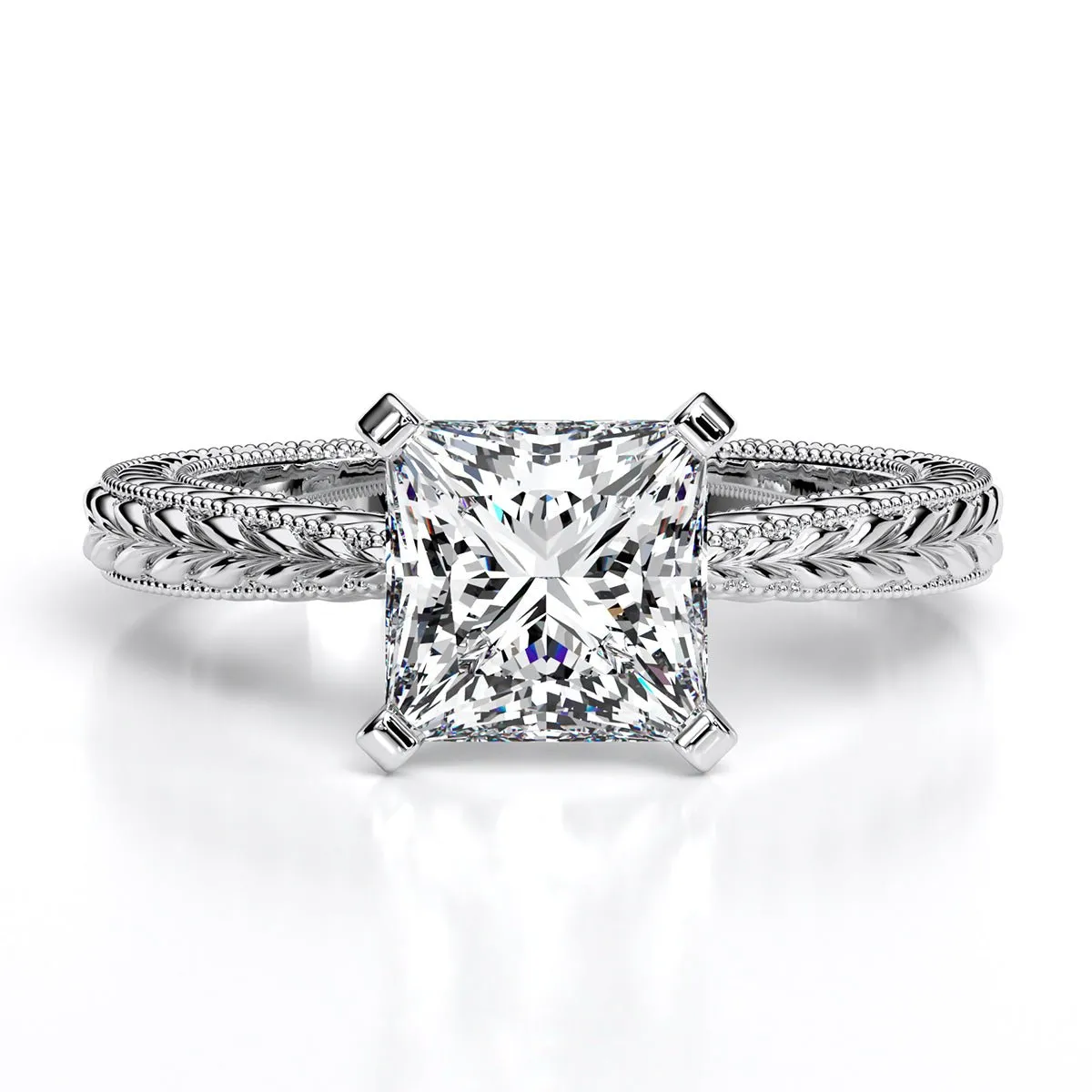 Azalea - GIA Natural Princess Diamond Engagement Ring