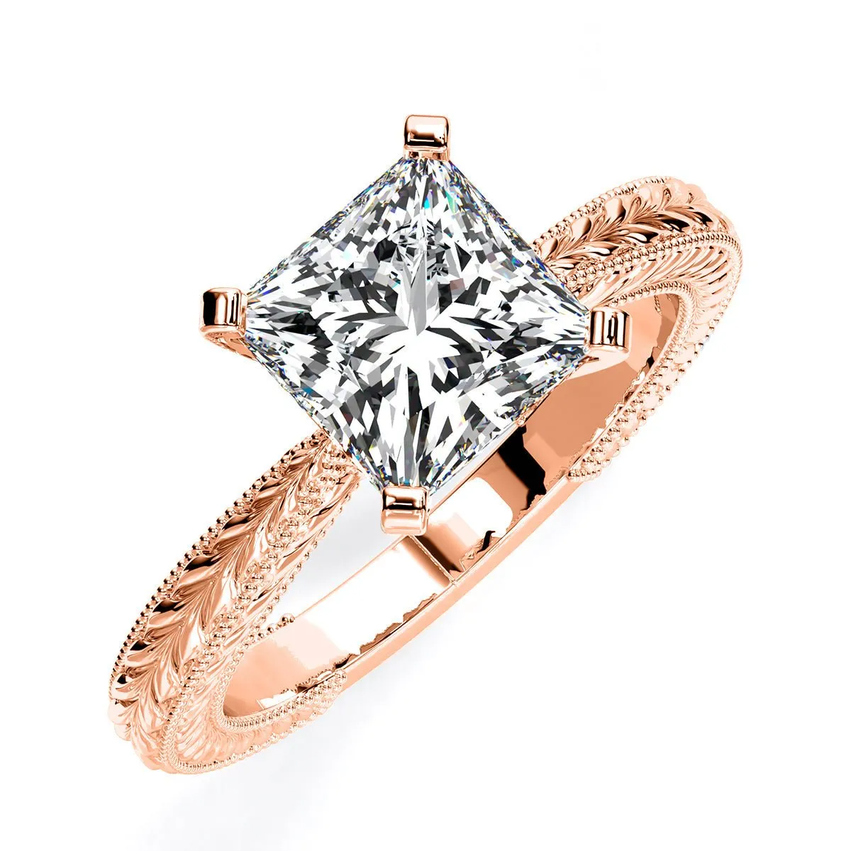 Azalea - GIA Natural Princess Diamond Engagement Ring