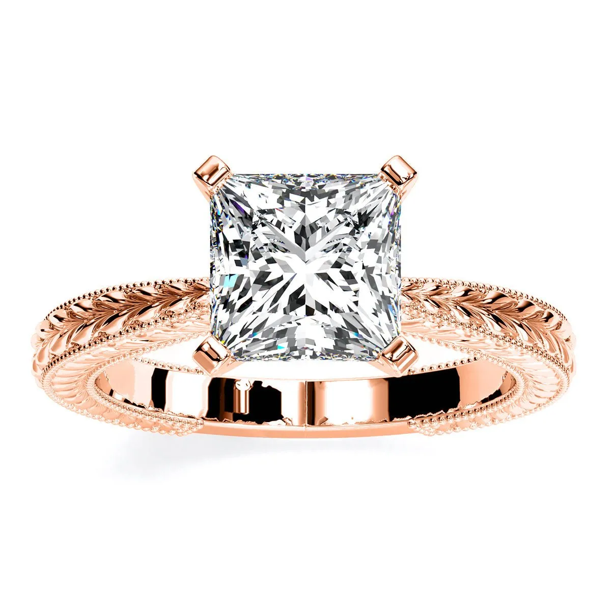 Azalea - GIA Natural Princess Diamond Engagement Ring