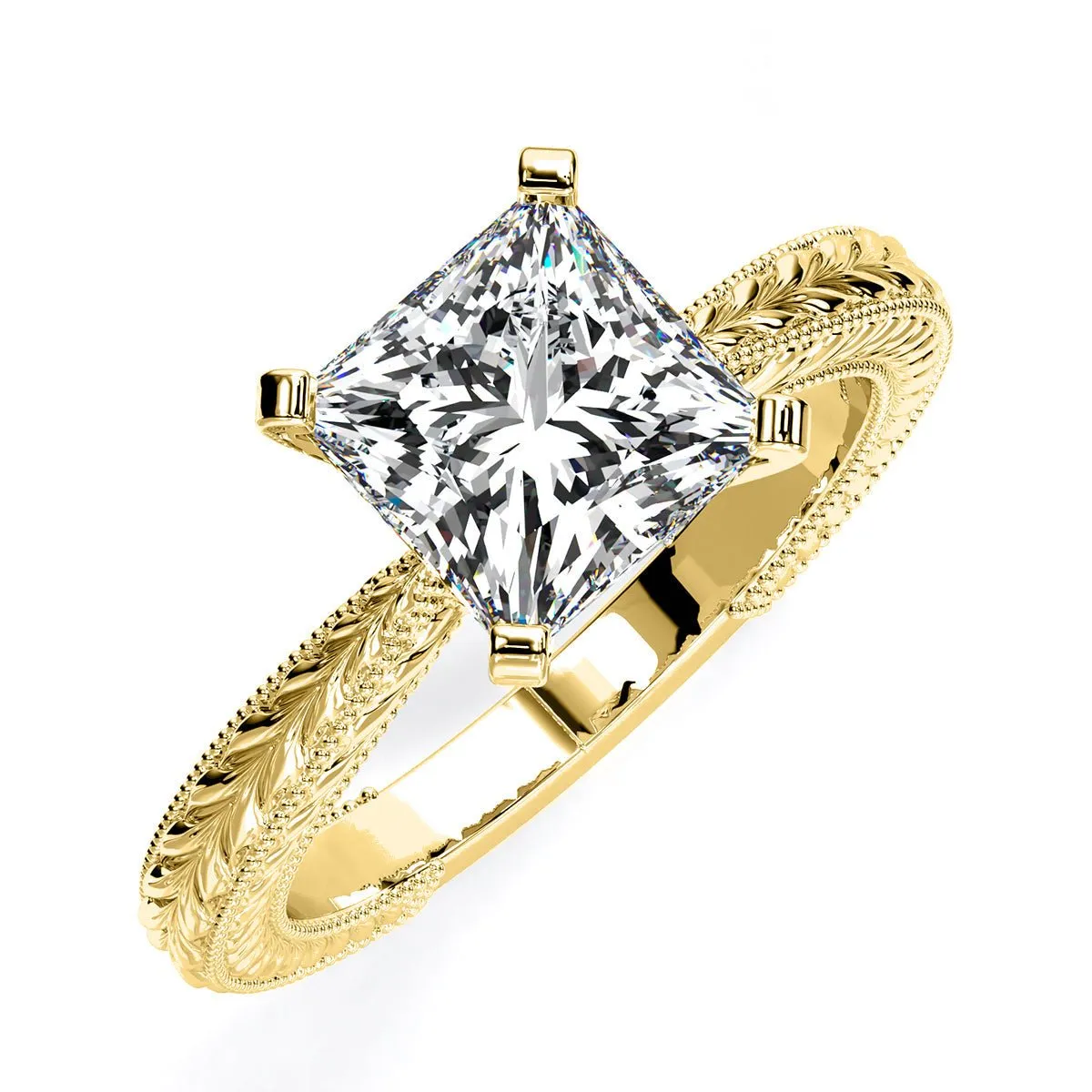 Azalea - GIA Natural Princess Diamond Engagement Ring