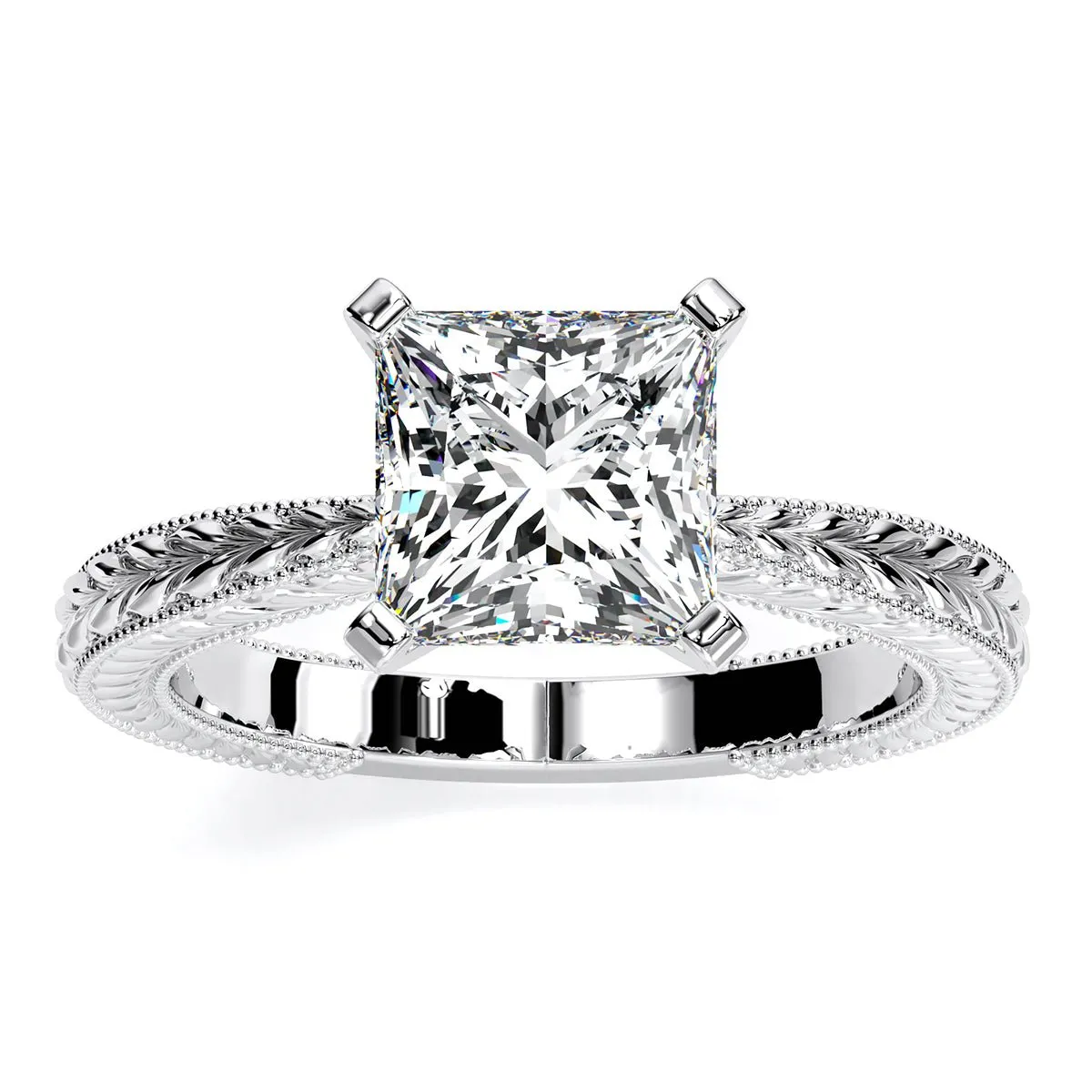 Azalea - GIA Natural Princess Diamond Engagement Ring