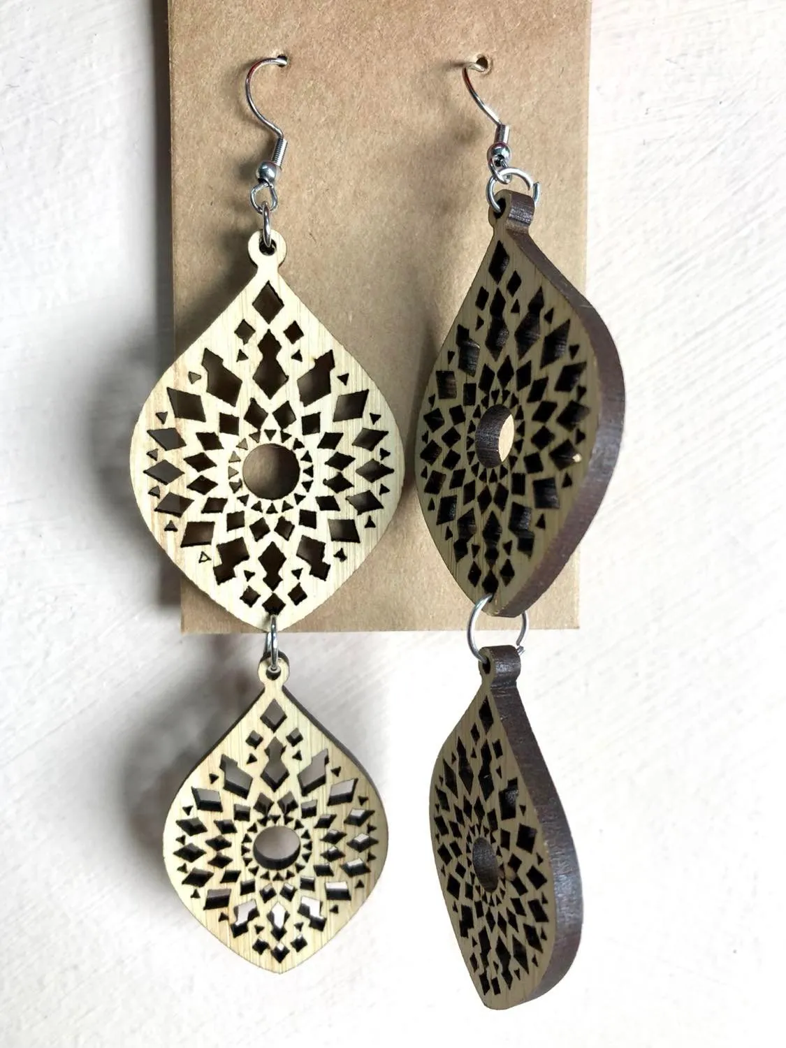 Bamboo Mandala Earings Double