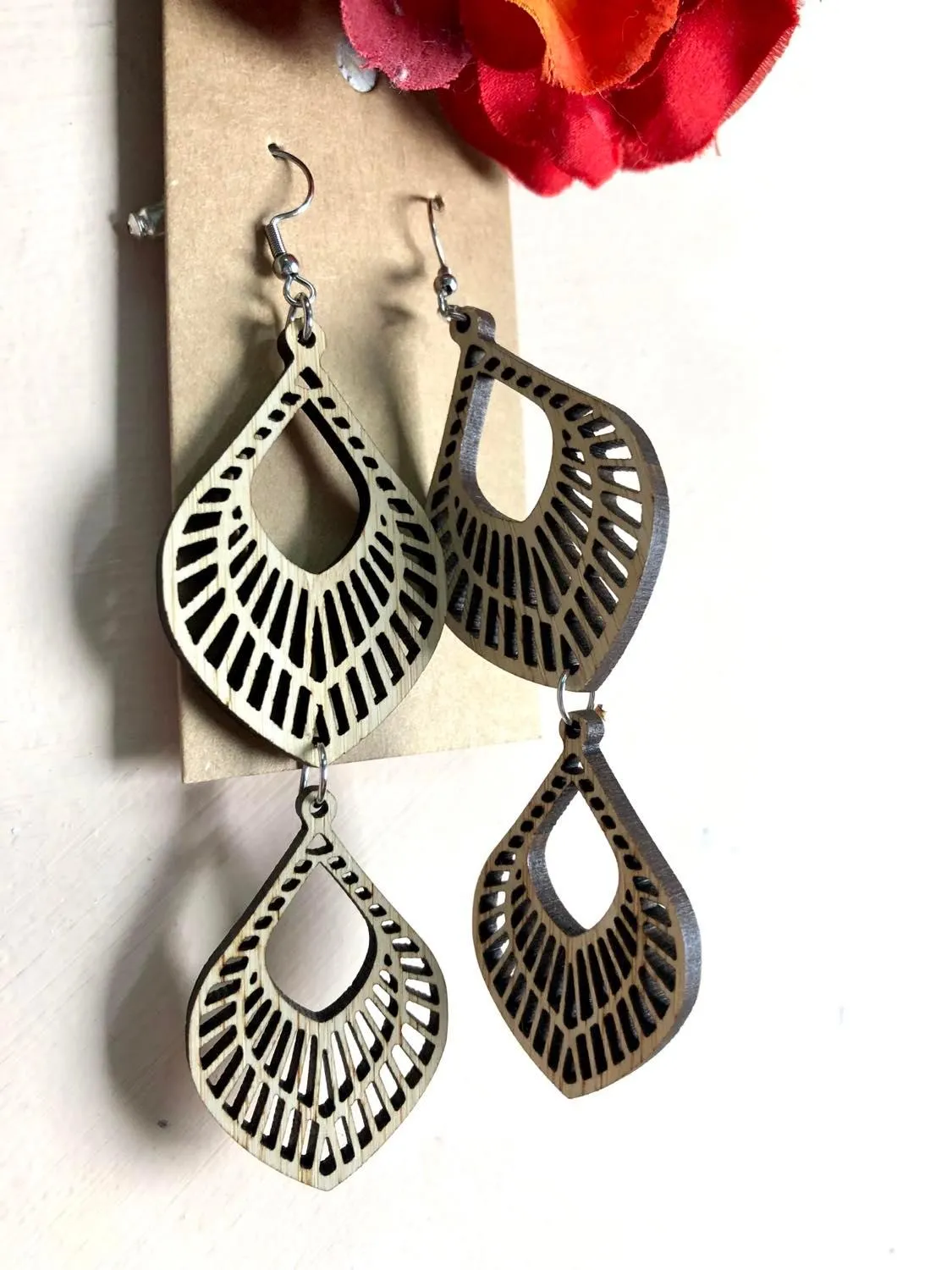Bamboo Mandala Earings Double