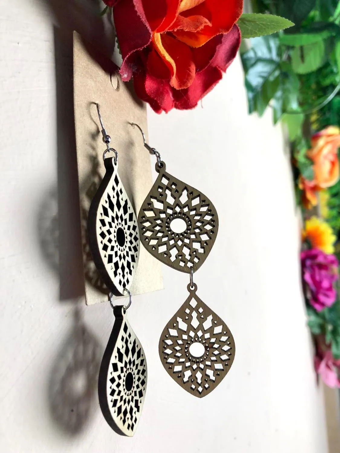 Bamboo Mandala Earings Double