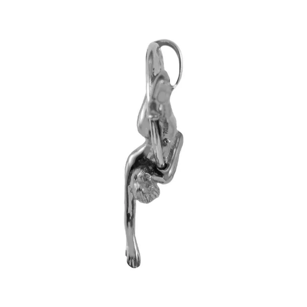 Beautiful Acrobat Lady With Her Magical Aerial Hoop Silver Pendant TPD5998