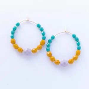 Colorful Beaded Hoops