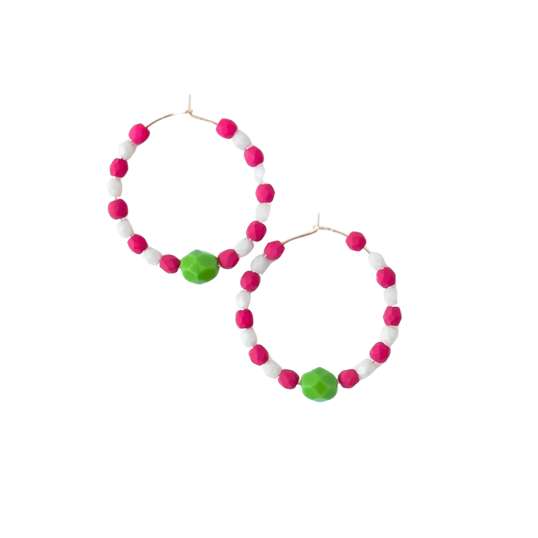 Colorful Gold Filled Hoops with Beads