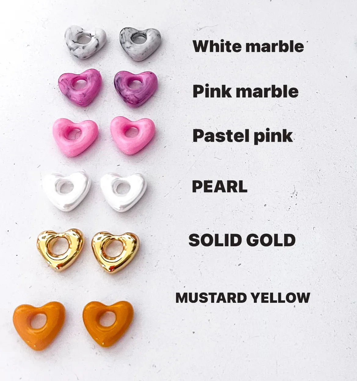 Colourful Puff Heart Hoops