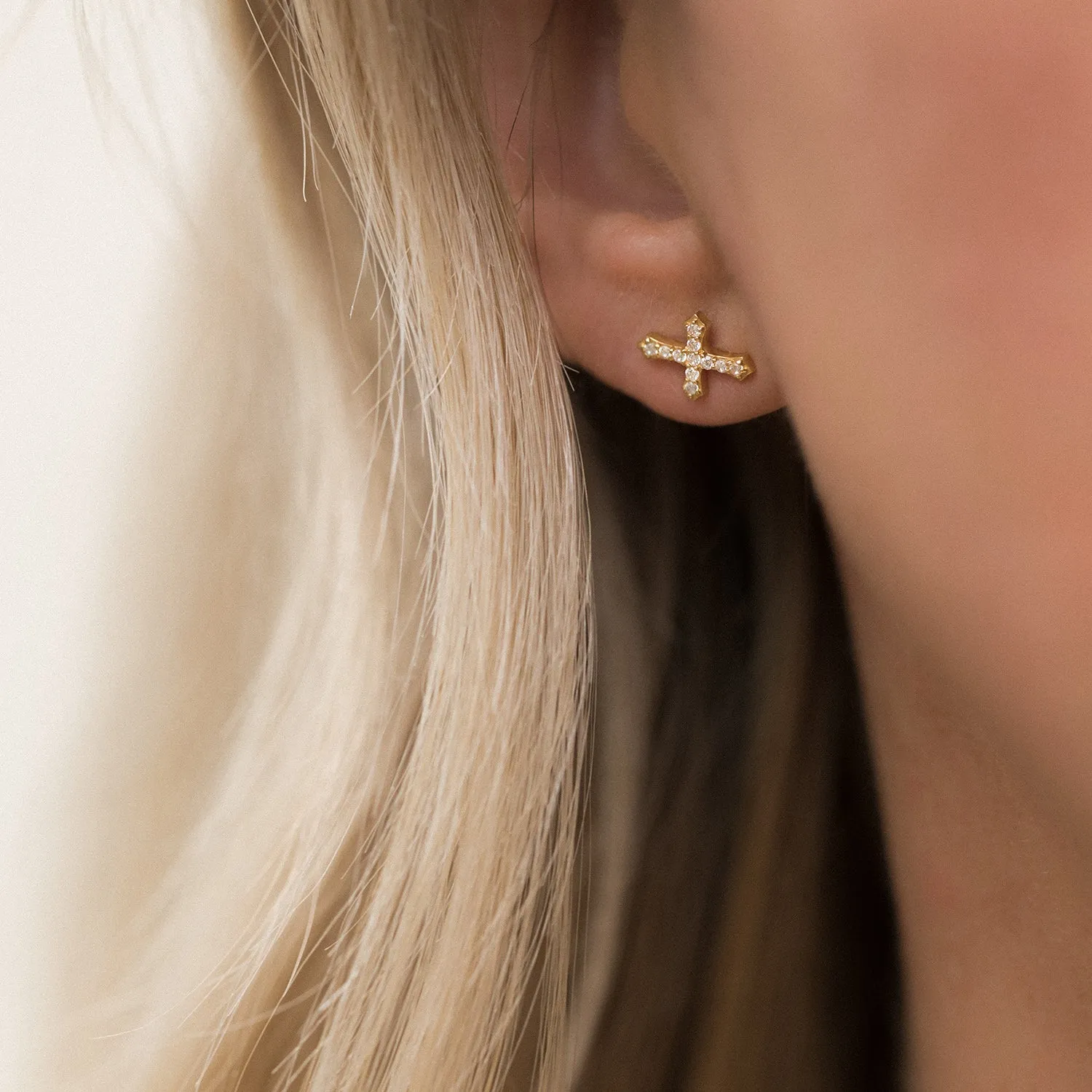 Cross Studs | CZ