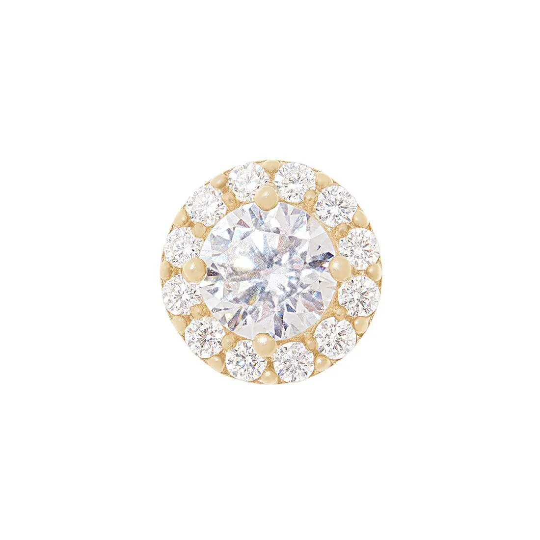 Cubic Zirconia Halo Stud Earrings in 9ct Yellow Gold