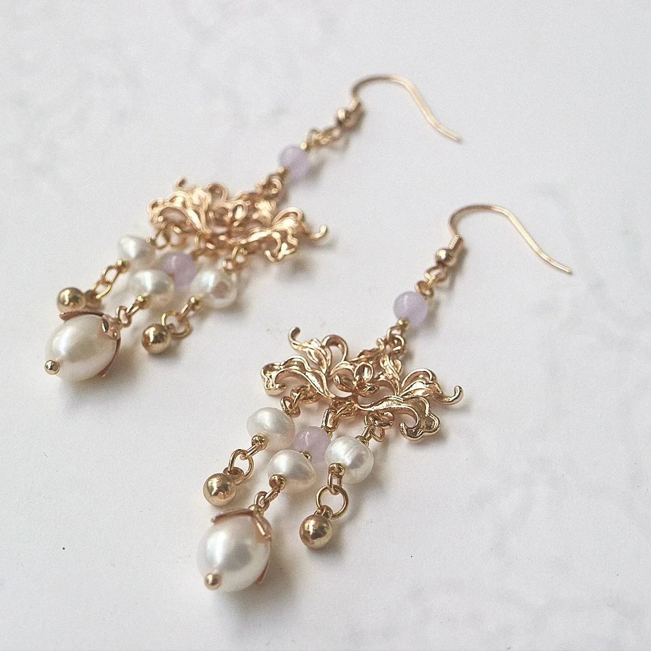 Dangle Earrings: Shimmering Lotus