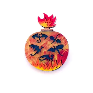 Dragon bottle- Mini Brooch