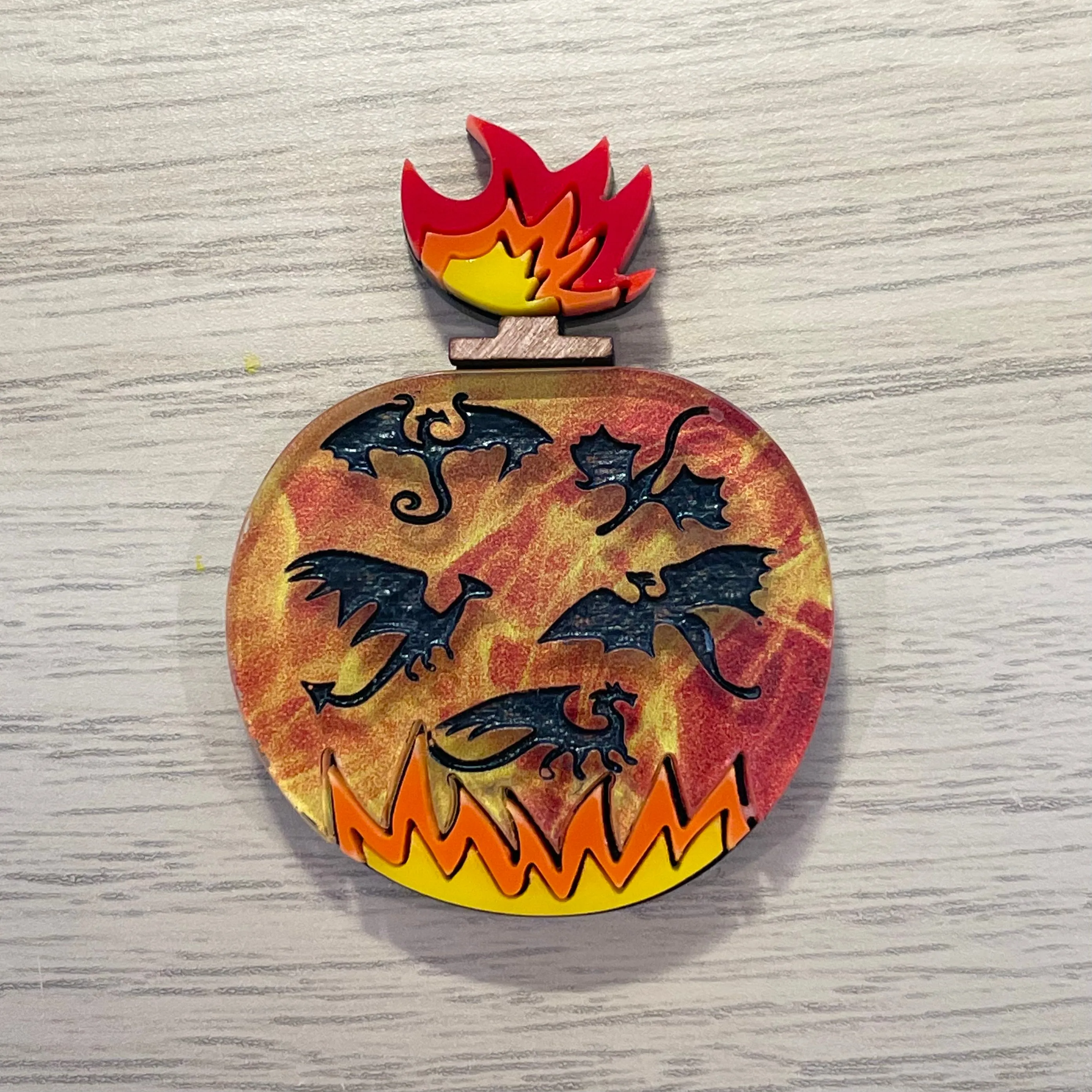 Dragon bottle- Mini Brooch
