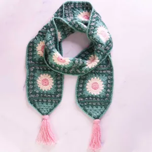 Flower Granny Square Scarf Crochet Pattern
