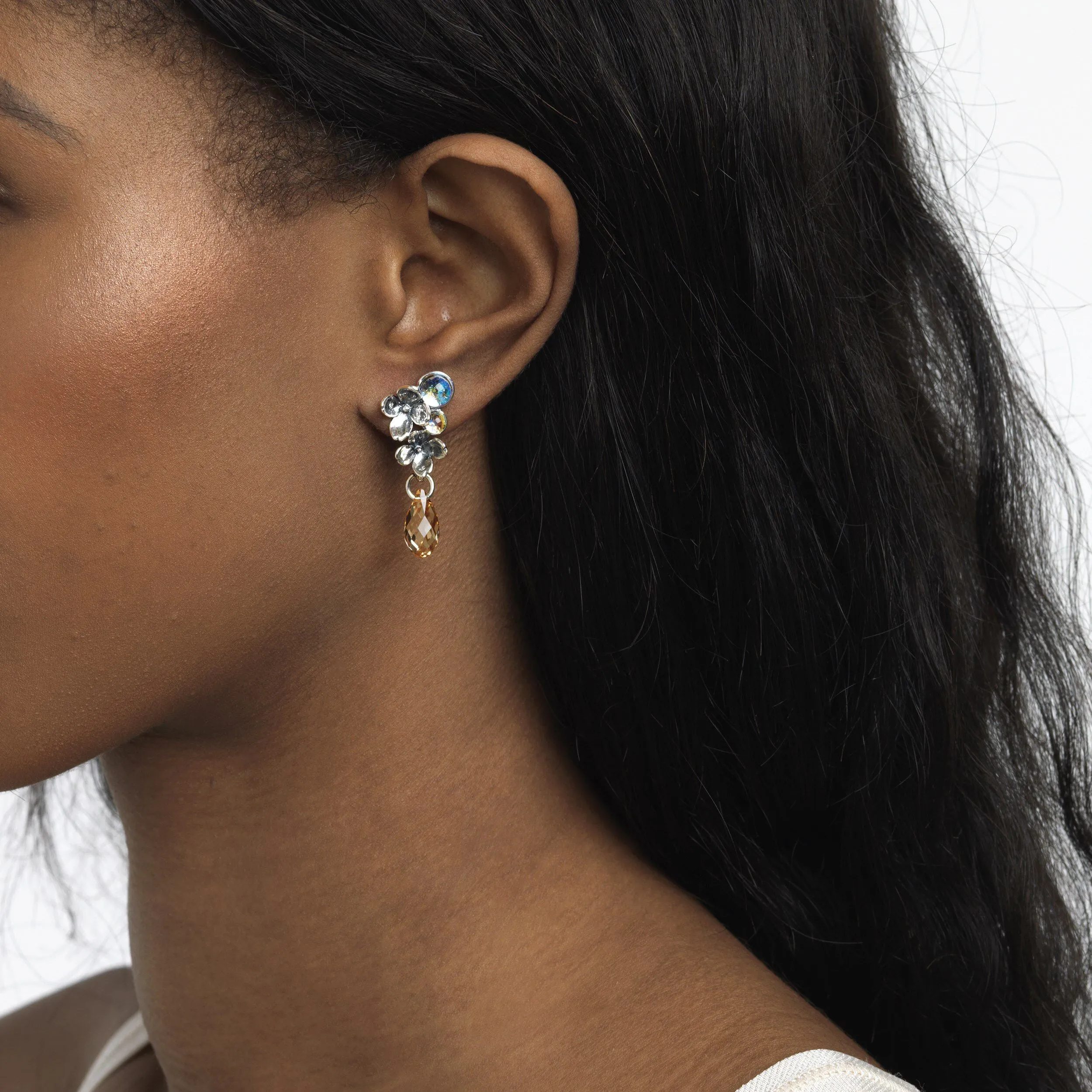 Flowers, asymmetrical Earrings