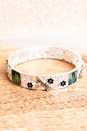Garden Party Dragonfly Two-Tone And Abalone Bracelet