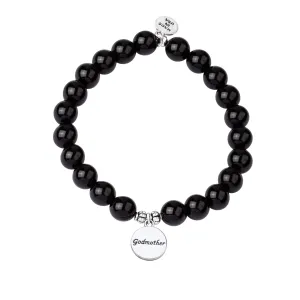 Godmother | Stone Beaded Charm Bracelet | Onyx