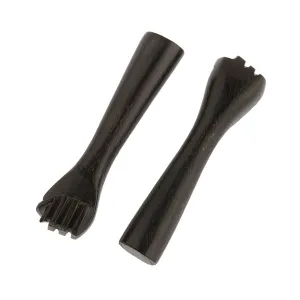 Hand Pendant, Black Ebony, no hole. 29x8mm. India. Pkg 2. b7-wo239