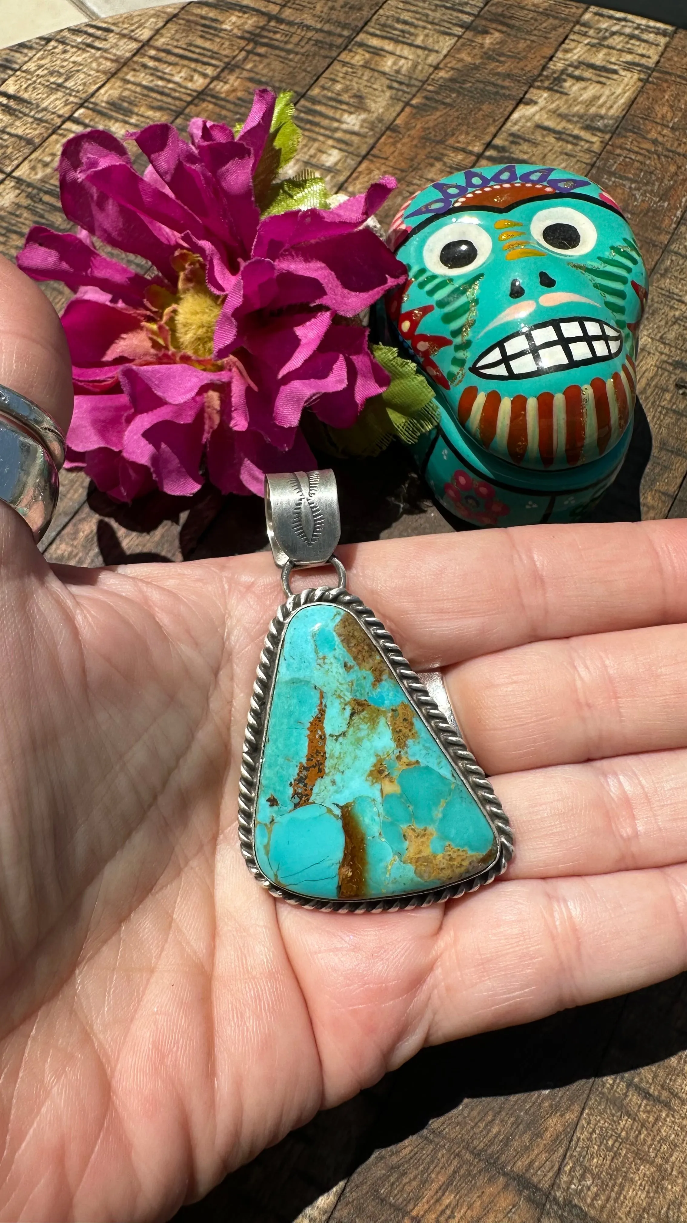 Kingman Turquoise Freeform Pendants #5
