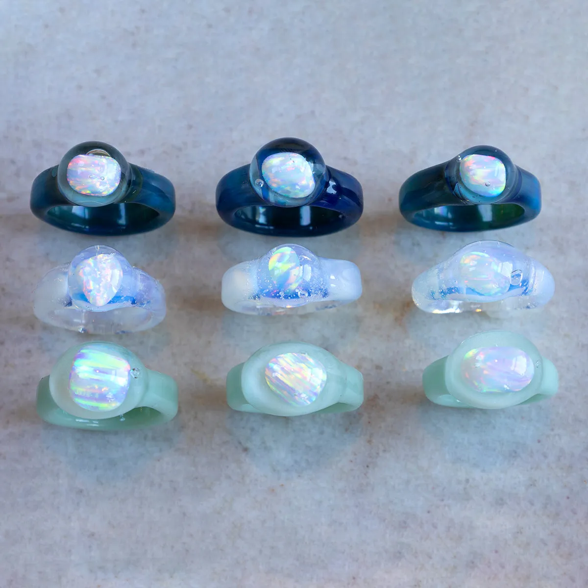 Large Opal Glass Ring