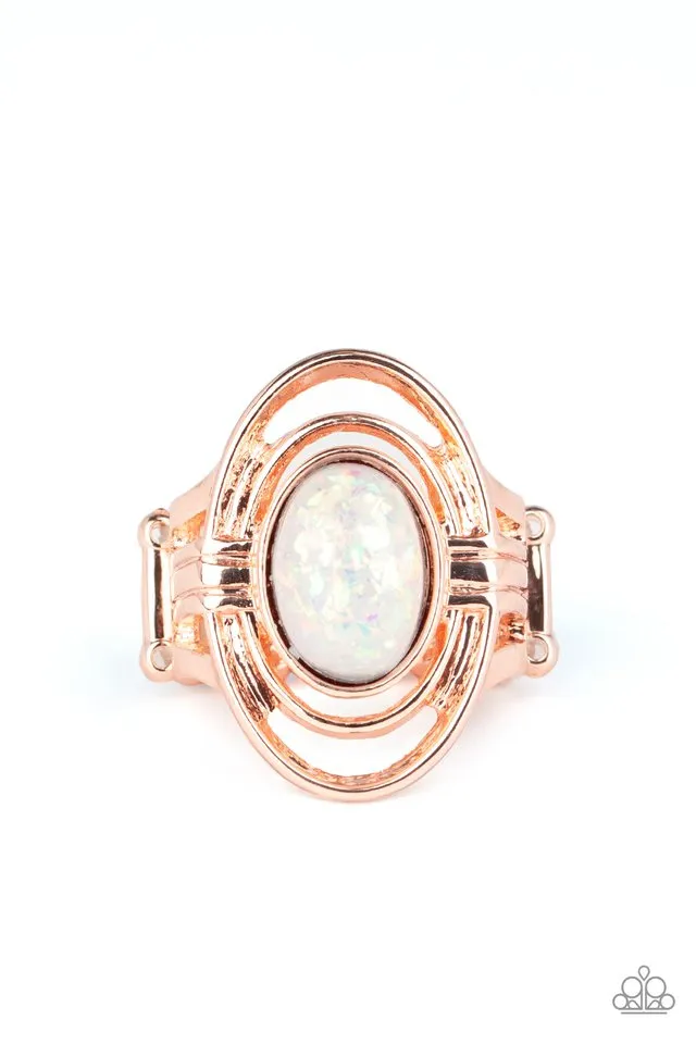 Paparazzi Ring ~ Peacefully Pristine - Rose Gold