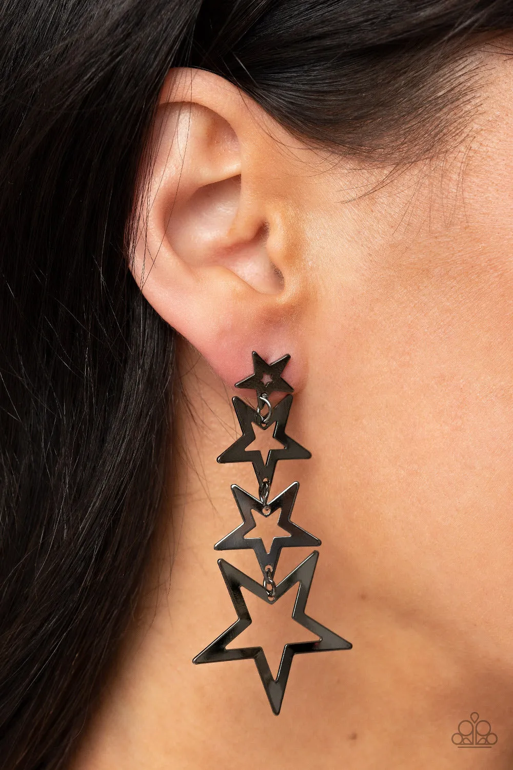 Paparazzi Superstar Crescendo - Black Earrings