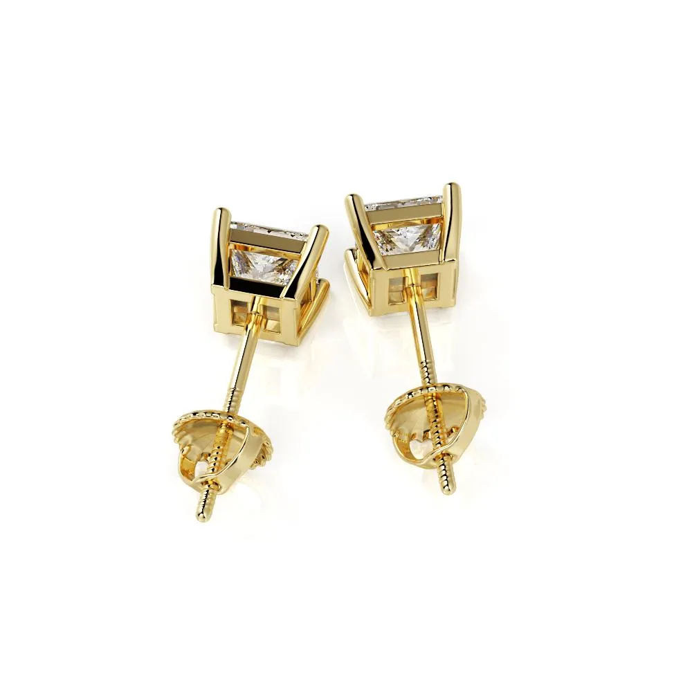 See The Light Solitaire Earrings 1 Natural Diamonds in Yellow Gold