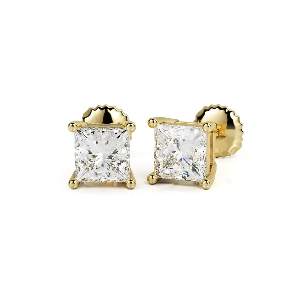 See The Light Solitaire Earrings 1 Natural Diamonds in Yellow Gold