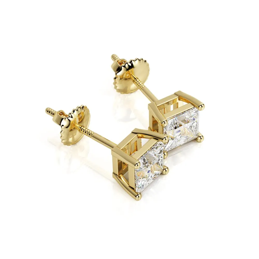 See The Light Solitaire Earrings 1 Natural Diamonds in Yellow Gold