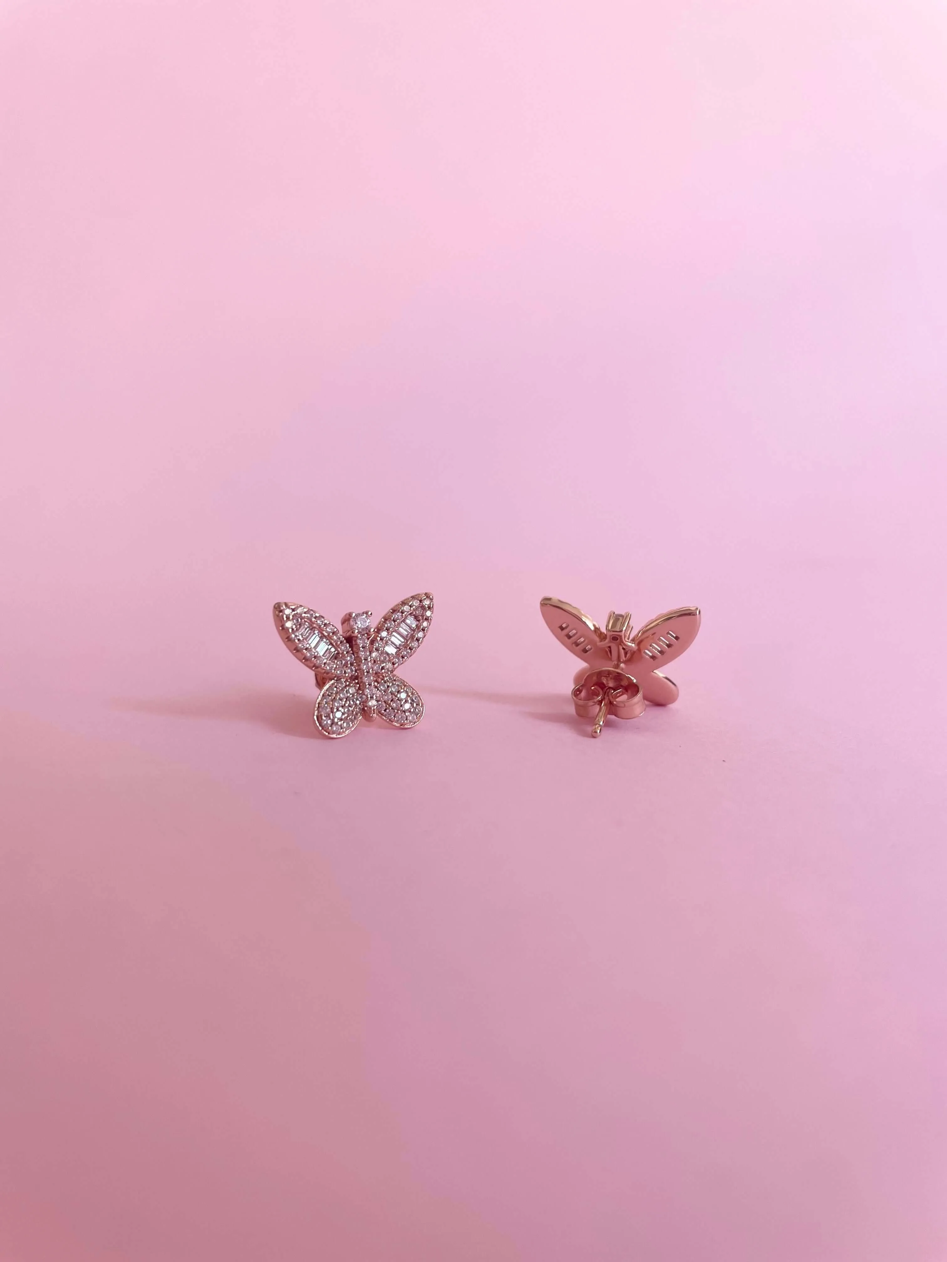 Shimmering Butterfly Earrings | Rose Gold
