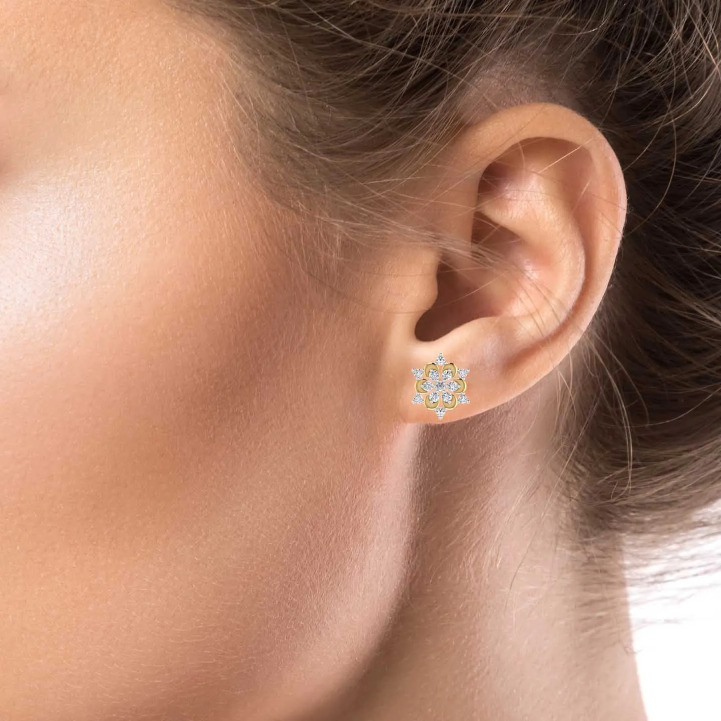 Shimmering Lab Diamond Stud Earring