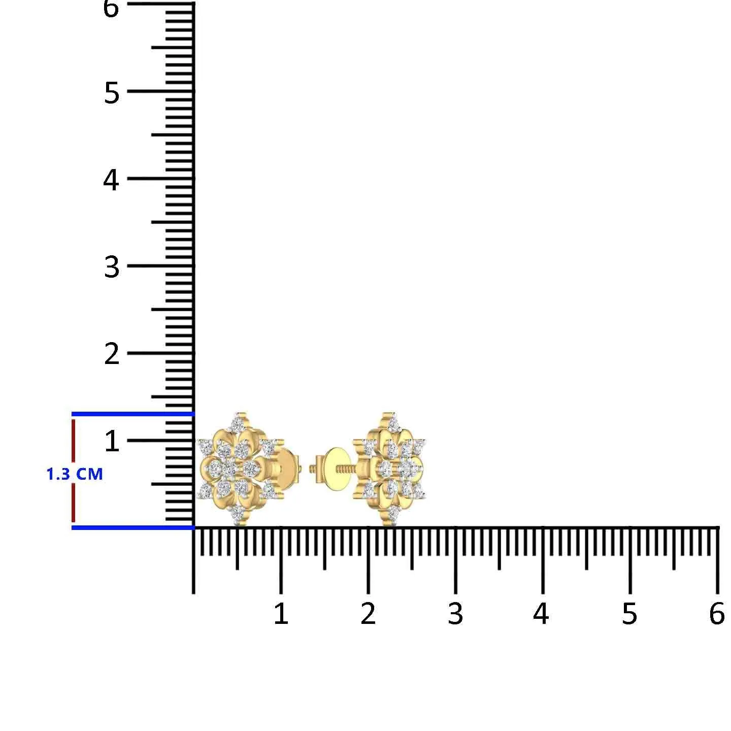 Shimmering Lab Diamond Stud Earring