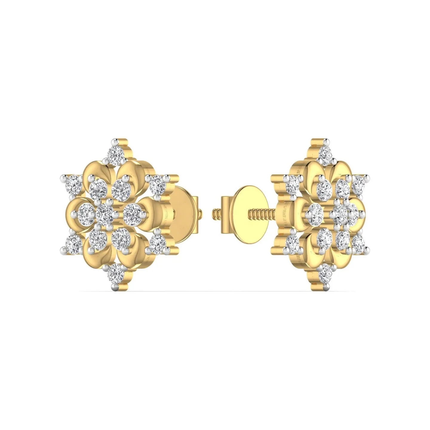 Shimmering Lab Diamond Stud Earring