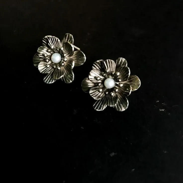 Spring Floral Studs with Pearl