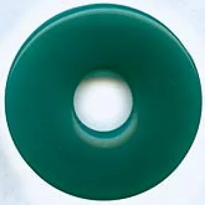 Teal Green Glass Donut Pendant. 34mm. Gablonz. Pkg 1. b11-gr-0964