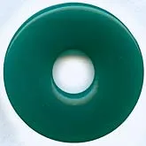 Teal Green Glass Donut Pendant. 34mm. Gablonz. Pkg 1. b11-gr-0964