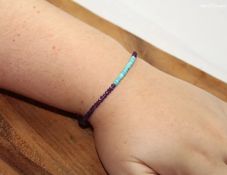 Turquoise & Amethyst Bracelet